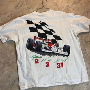 Vintage 90’s Marlboro Team Penske F1 Racing Tshirt XL Delta Checker Flag Men’s